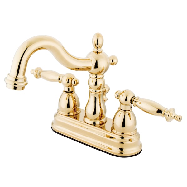 4" Centerset Bathroom Faucet, Polished Brass